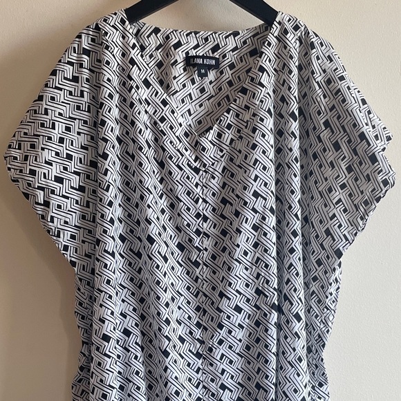 Ilana Kohn cotton easy shift dress black and white size M lightweight - Picture 9 of 9